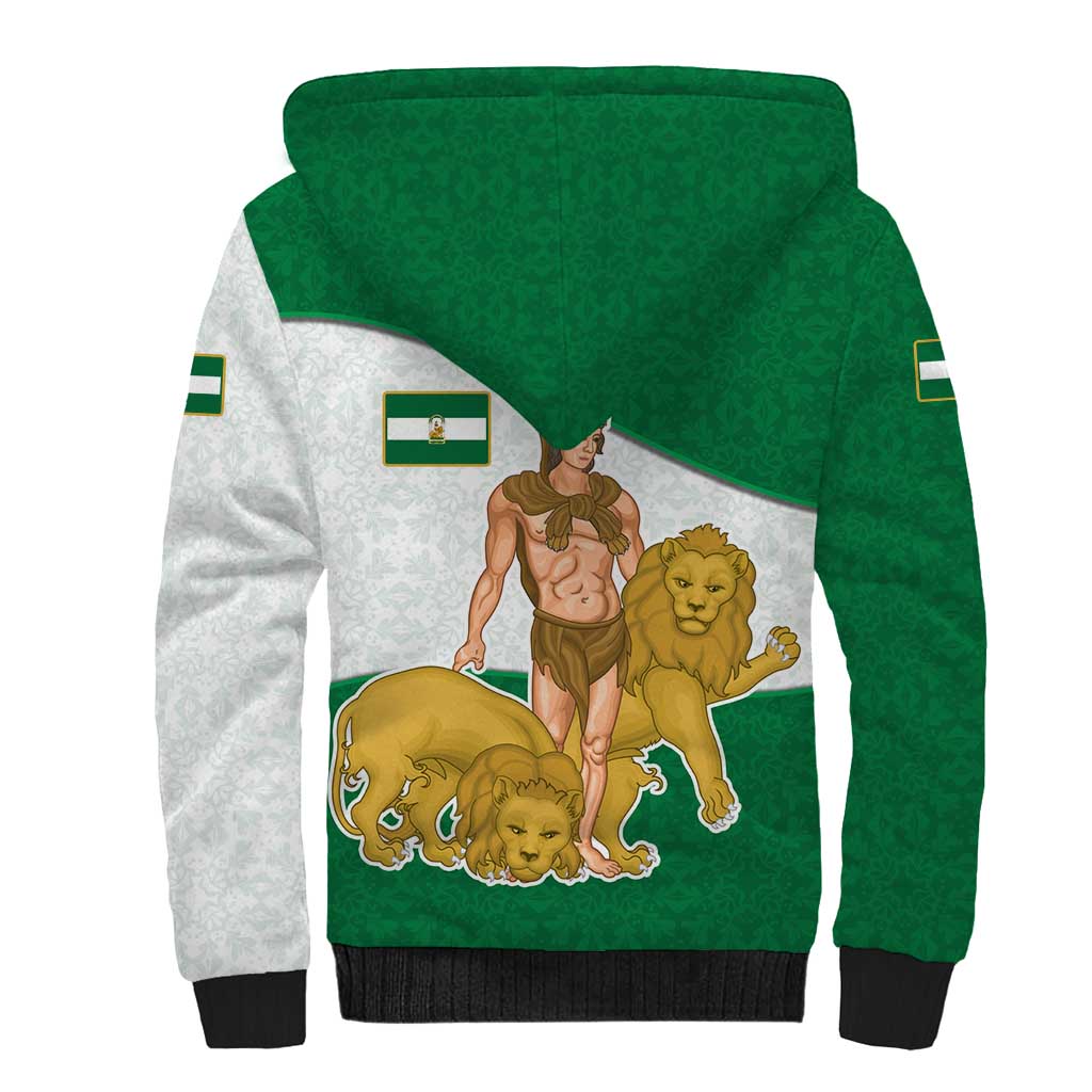Andalusia Flag Sherpa Hoodie Autonomous Community of Spain - Wonder Print Shop