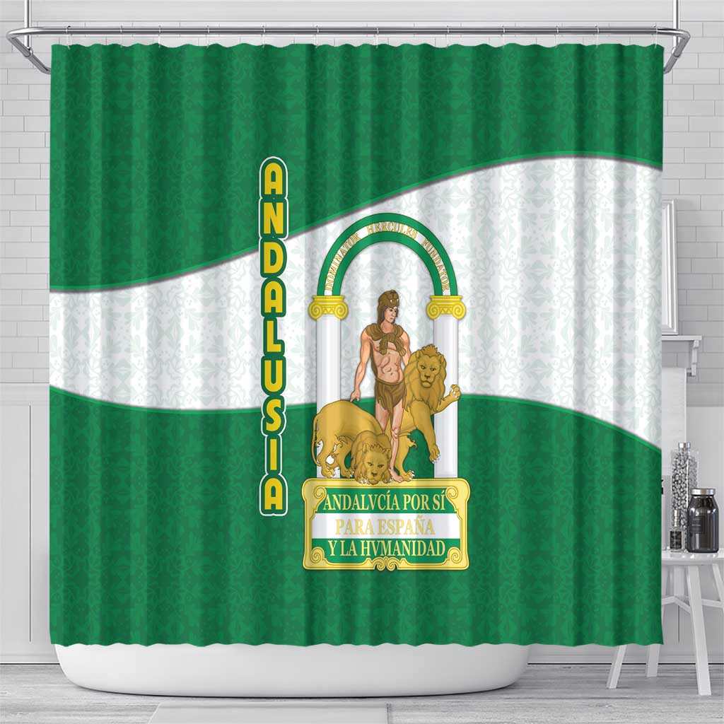 Andalusia Flag Shower Curtain Autonomous Community of Spain - Wonder Print Shop