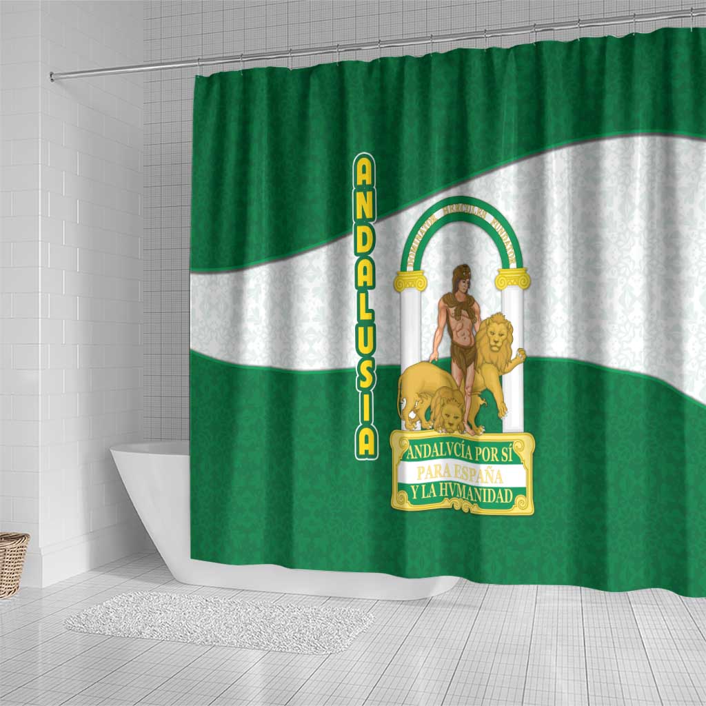 Andalusia Flag Shower Curtain Autonomous Community of Spain - Wonder Print Shop