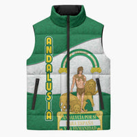 Andalusia Flag Sleeveless Puffer Jacket Autonomous Community of Spain - Wonder Print Shop