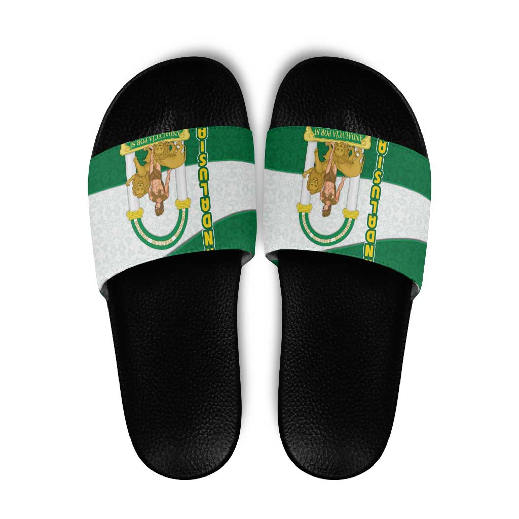 Andalusia Flag Slide Sandals Autonomous Community of Spain - Wonder Print Shop