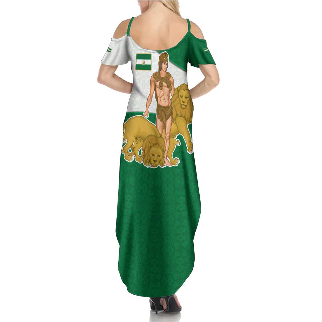 Andalusia Flag Summer Maxi Dress Autonomous Community of Spain - Wonder Print Shop