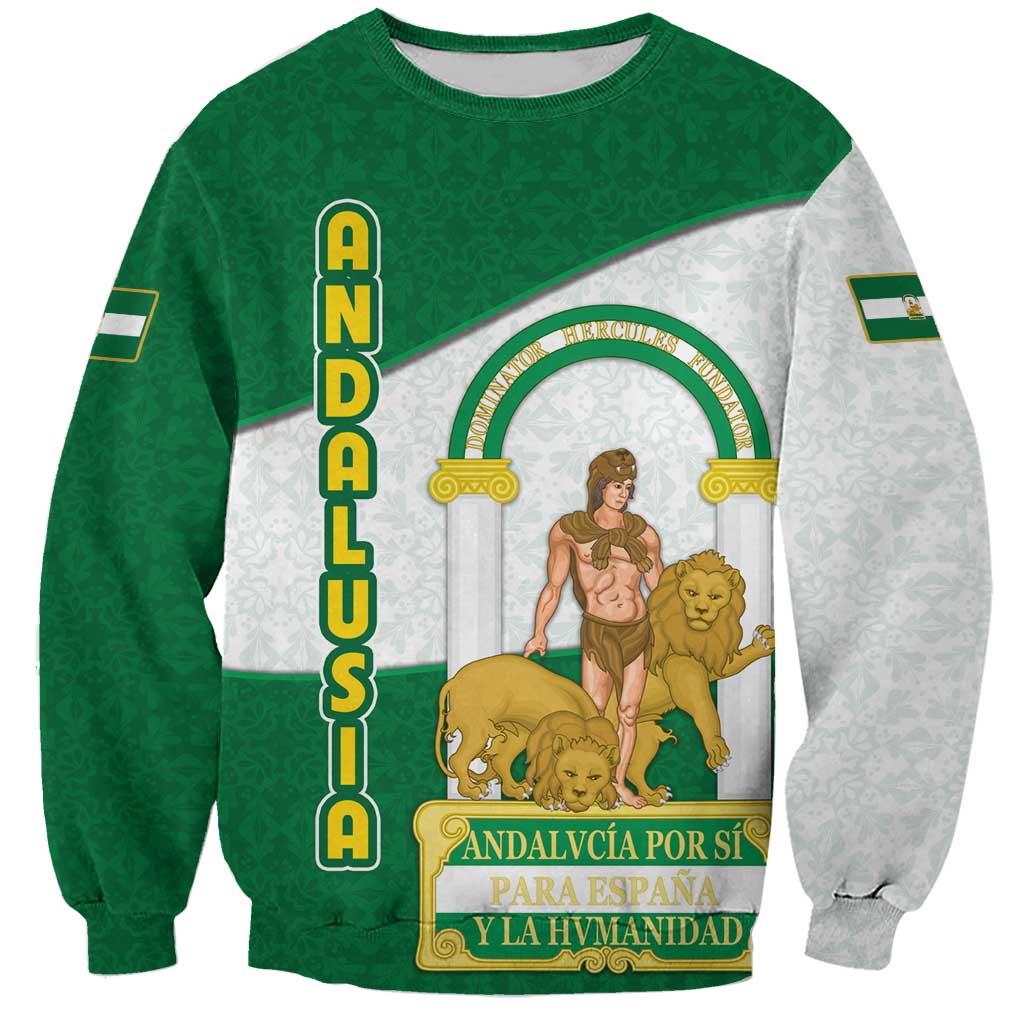 Andalusia Flag Sweatshirt Autonomous Community of Spain - Wonder Print Shop