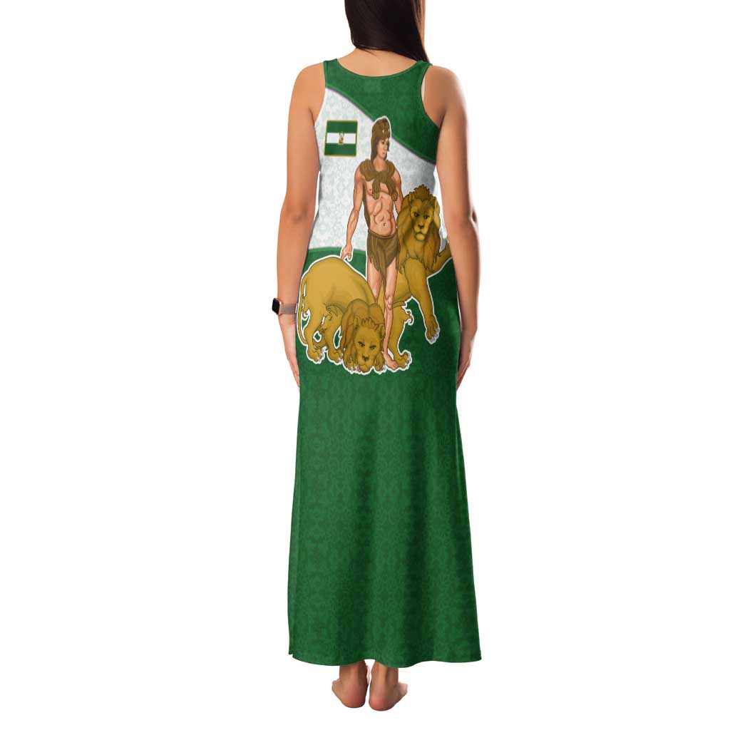 Andalusia Flag Tank Maxi Dress Autonomous Community of Spain - Wonder Print Shop