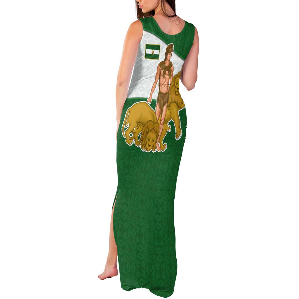 Andalusia Flag Tank Maxi Dress Autonomous Community of Spain - Wonder Print Shop