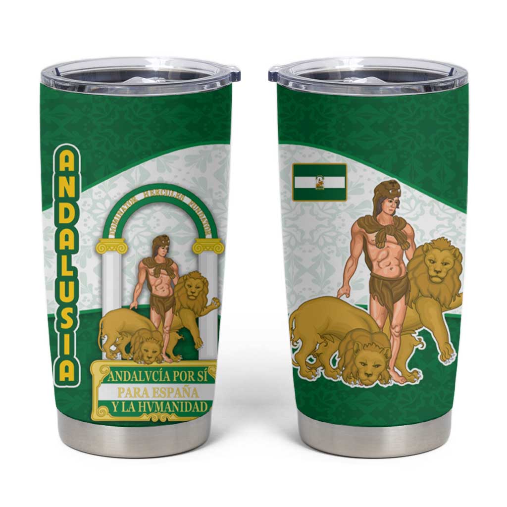 Andalusia Flag Tumbler Cup Autonomous Community of Spain - Wonder Print Shop