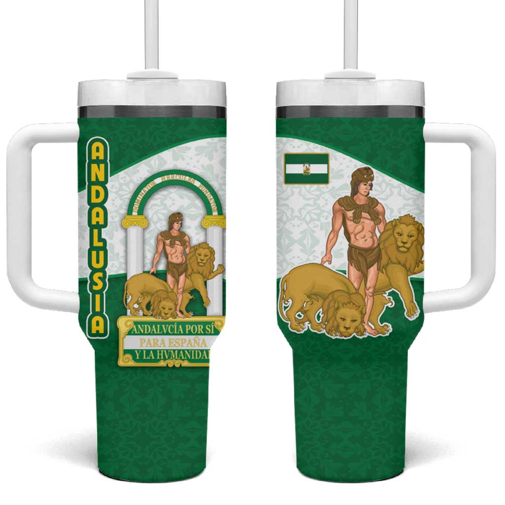 Andalusia Flag Tumbler With Handle Autonomous Community of Spain - Wonder Print Shop