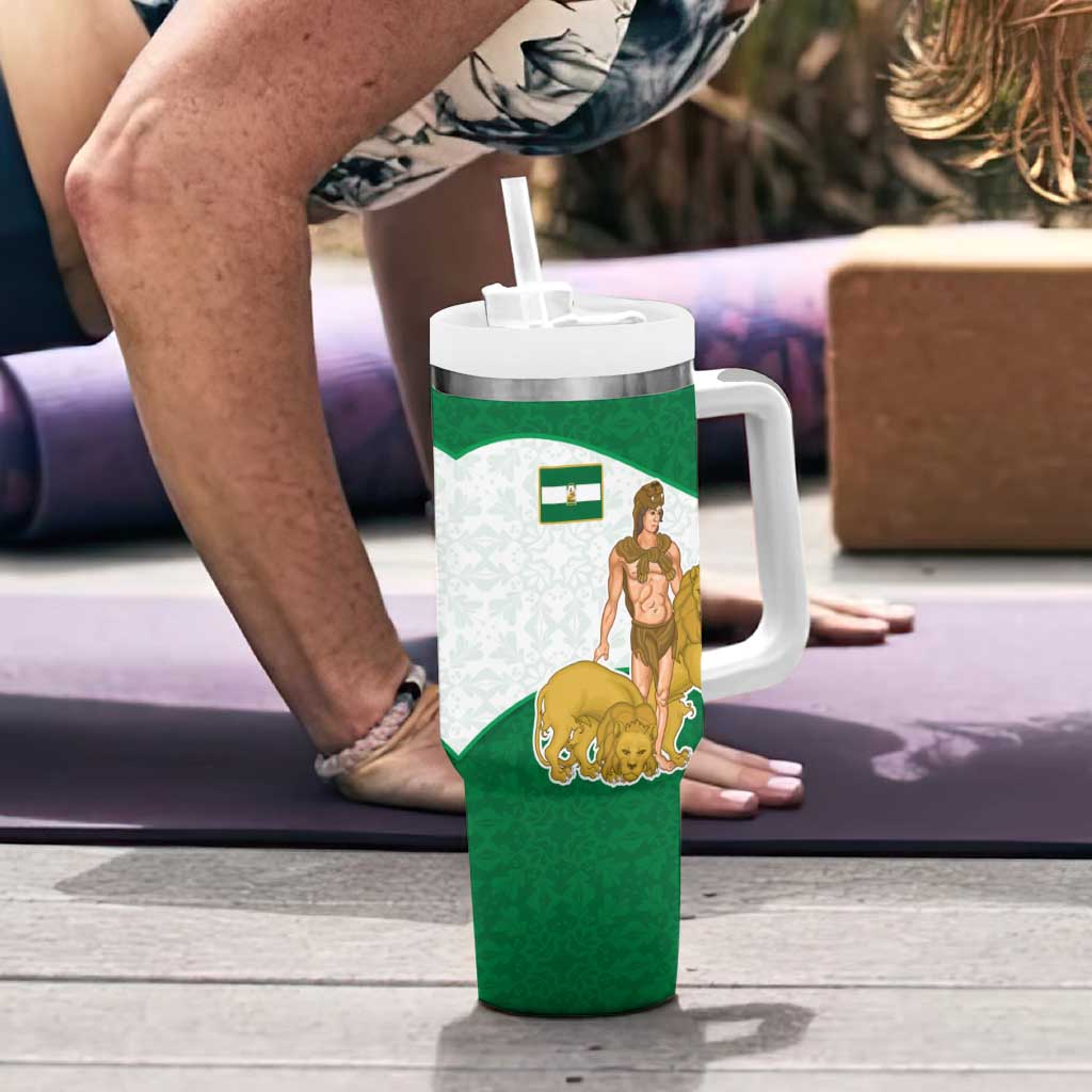 Andalusia Flag Tumbler With Handle Autonomous Community of Spain - Wonder Print Shop