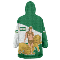 Andalusia Flag Wearable Blanket Hoodie Autonomous Community of Spain - Wonder Print Shop