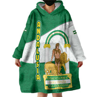 Andalusia Flag Wearable Blanket Hoodie Autonomous Community of Spain - Wonder Print Shop