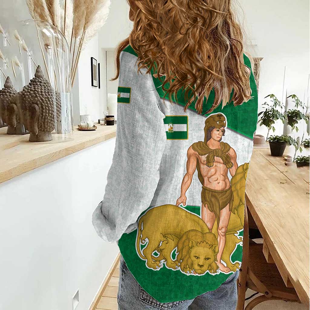 Andalusia Flag Women Casual Shirt Autonomous Community of Spain - Wonder Print Shop