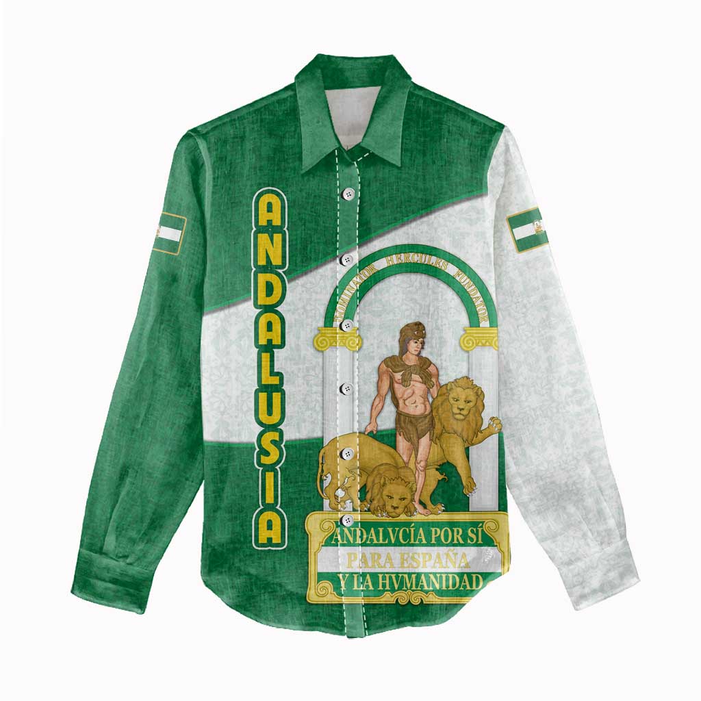 Andalusia Flag Women Casual Shirt Autonomous Community of Spain - Wonder Print Shop