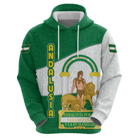 Andalusia Flag Zip Hoodie Autonomous Community of Spain - Wonder Print Shop