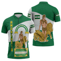 Andalusia Flag Zipper Polo Shirt Autonomous Community of Spain - Wonder Print Shop