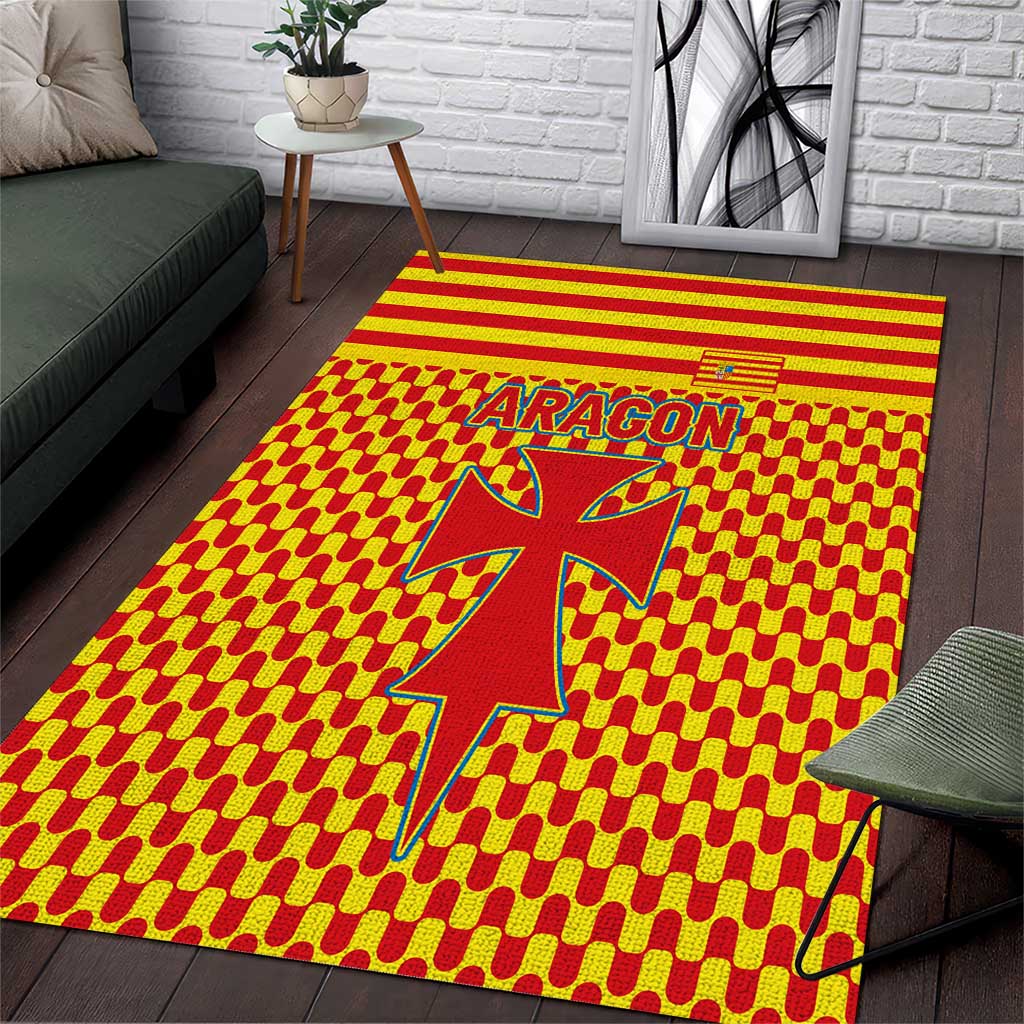 Aragon Flag Area Rug Autonomous Community of Spain - Wonder Print Shop