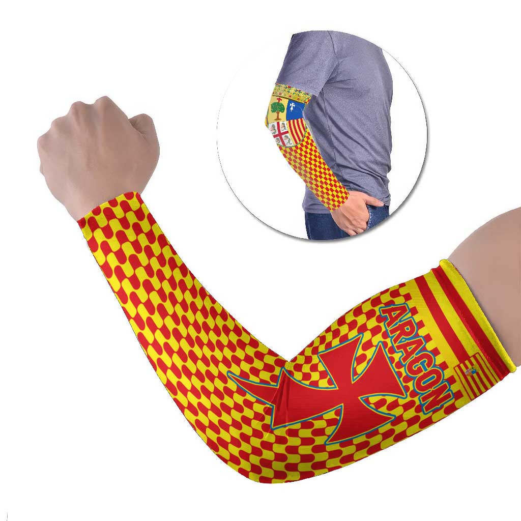 Aragon Flag Arm Sleeves Autonomous Community of Spain - Wonder Print Shop