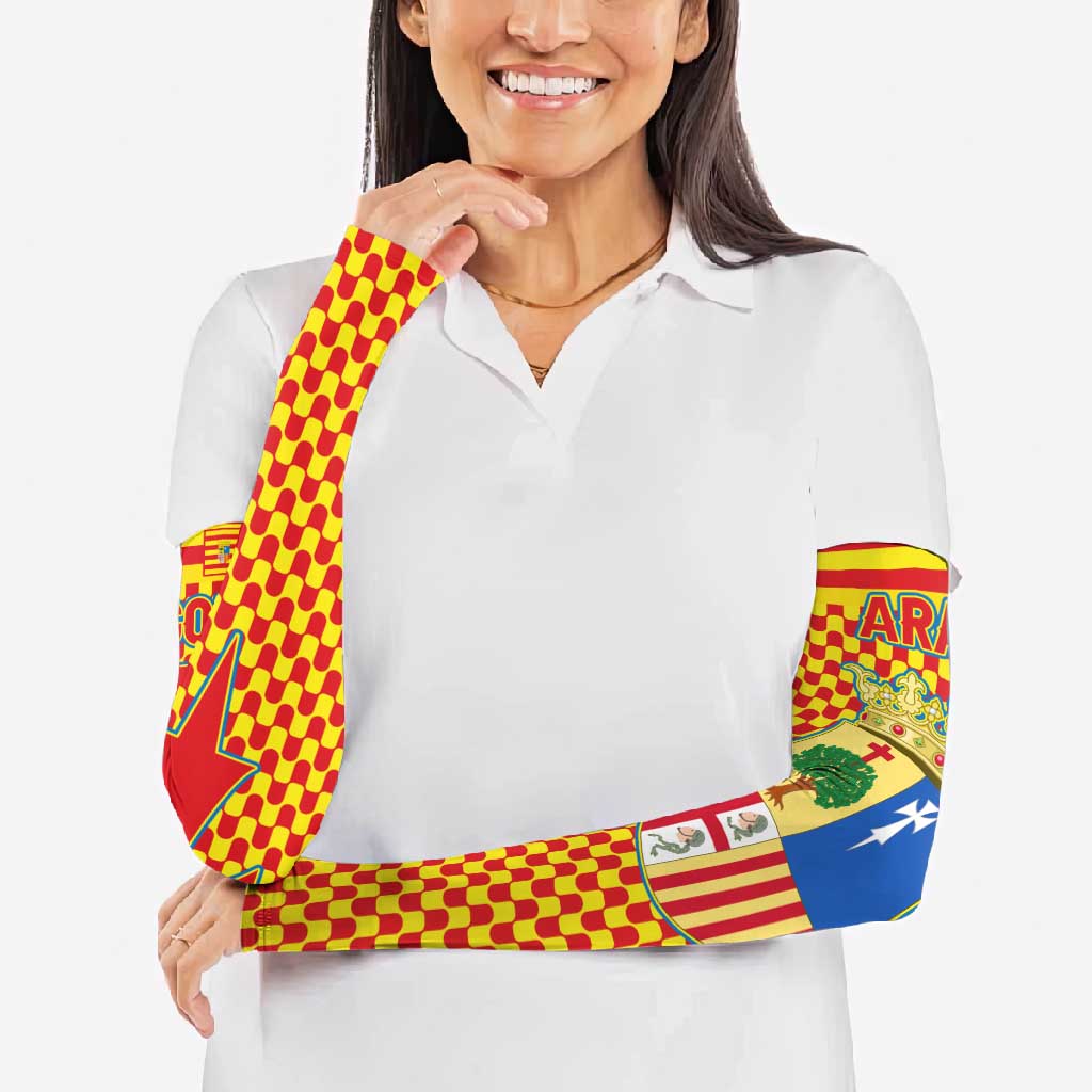 Aragon Flag Arm Sleeves Autonomous Community of Spain - Wonder Print Shop