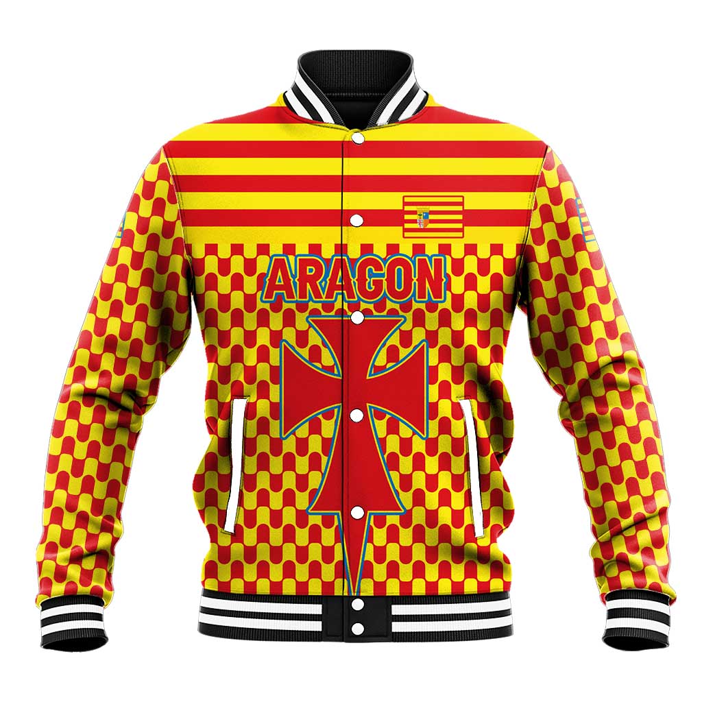 Aragon Flag Baseball Jacket Autonomous Community of Spain - Wonder Print Shop