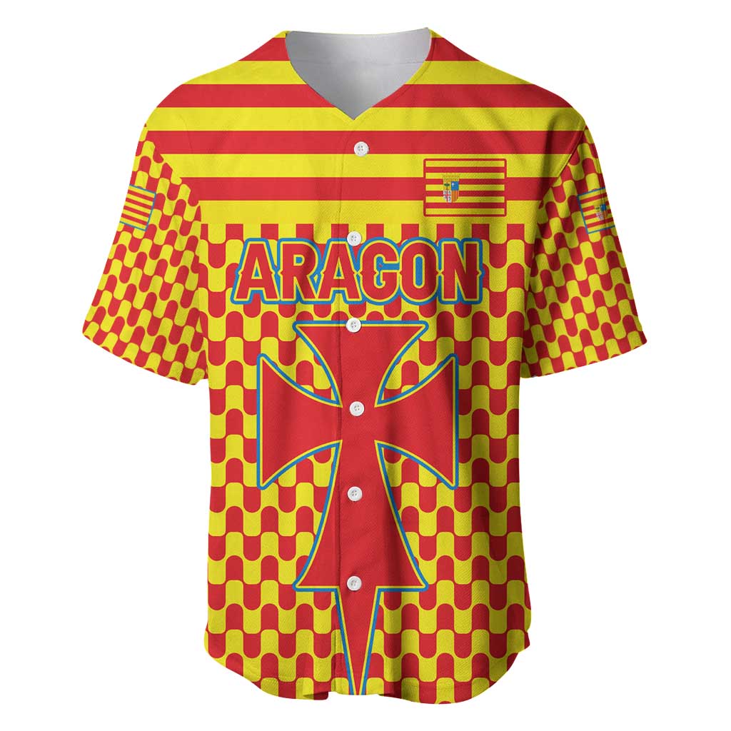 Aragon Flag Baseball Jersey Autonomous Community of Spain - Wonder Print Shop