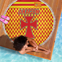 Aragon Flag Beach Blanket Autonomous Community of Spain - Wonder Print Shop