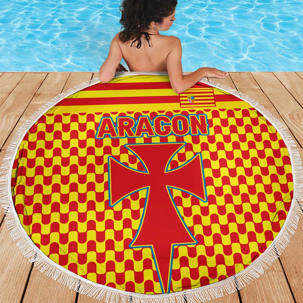 Aragon Flag Beach Blanket Autonomous Community of Spain - Wonder Print Shop