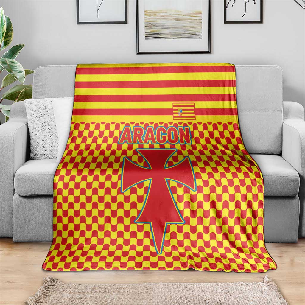 Aragon Flag Blanket Autonomous Community of Spain - Wonder Print Shop