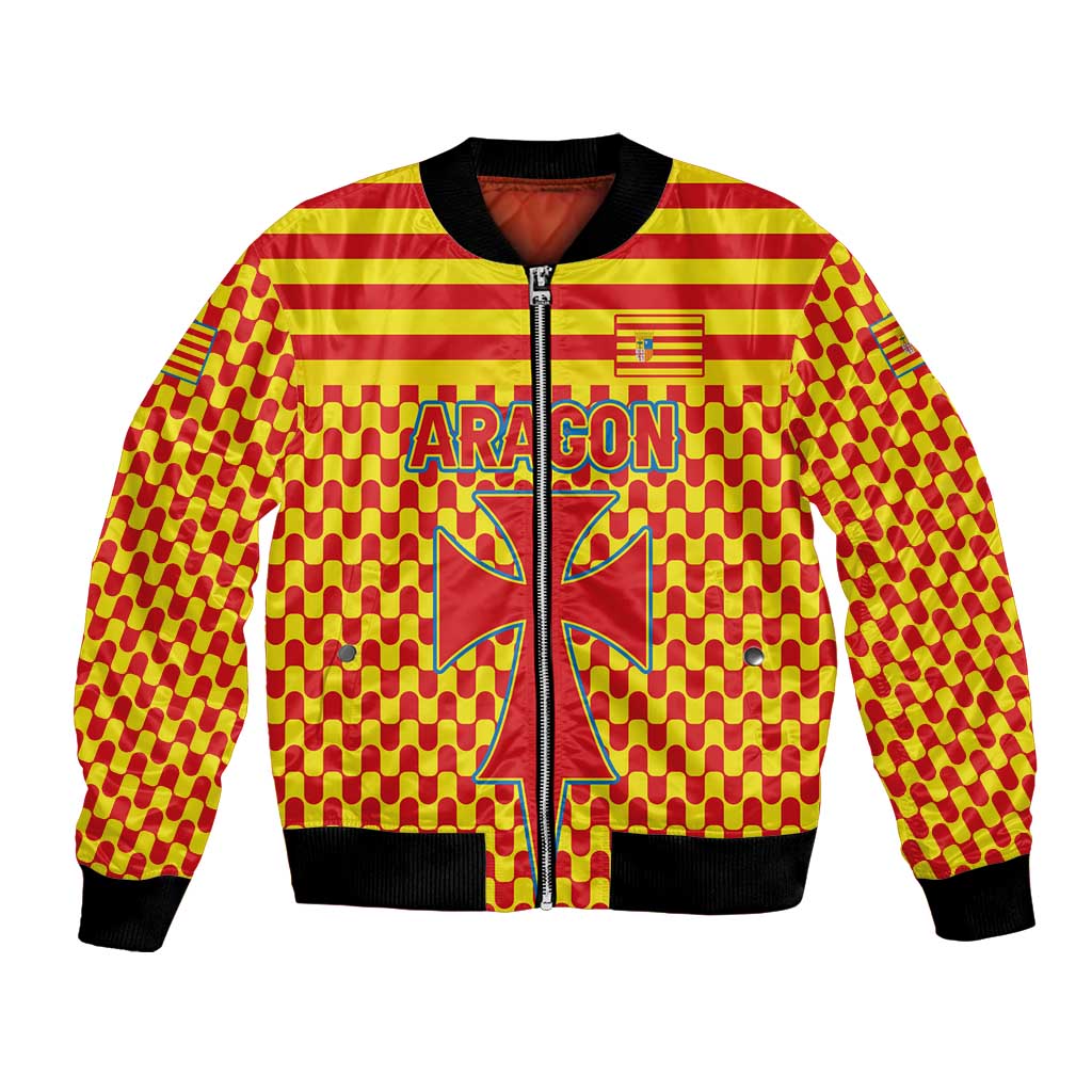 Aragon Flag Bomber Jacket Autonomous Community of Spain - Wonder Print Shop