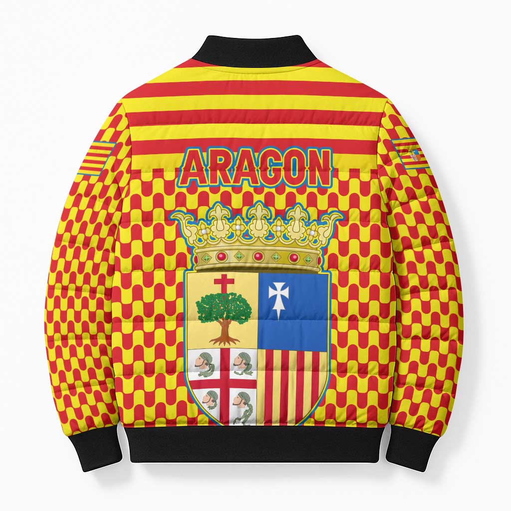Aragon Flag Bomber Puffer Jacket Autonomous Community of Spain - Wonder Print Shop
