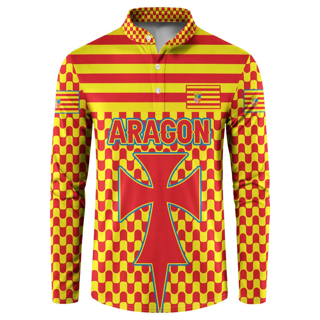 Aragon Flag Button Sweatshirt Autonomous Community of Spain - Wonder Print Shop