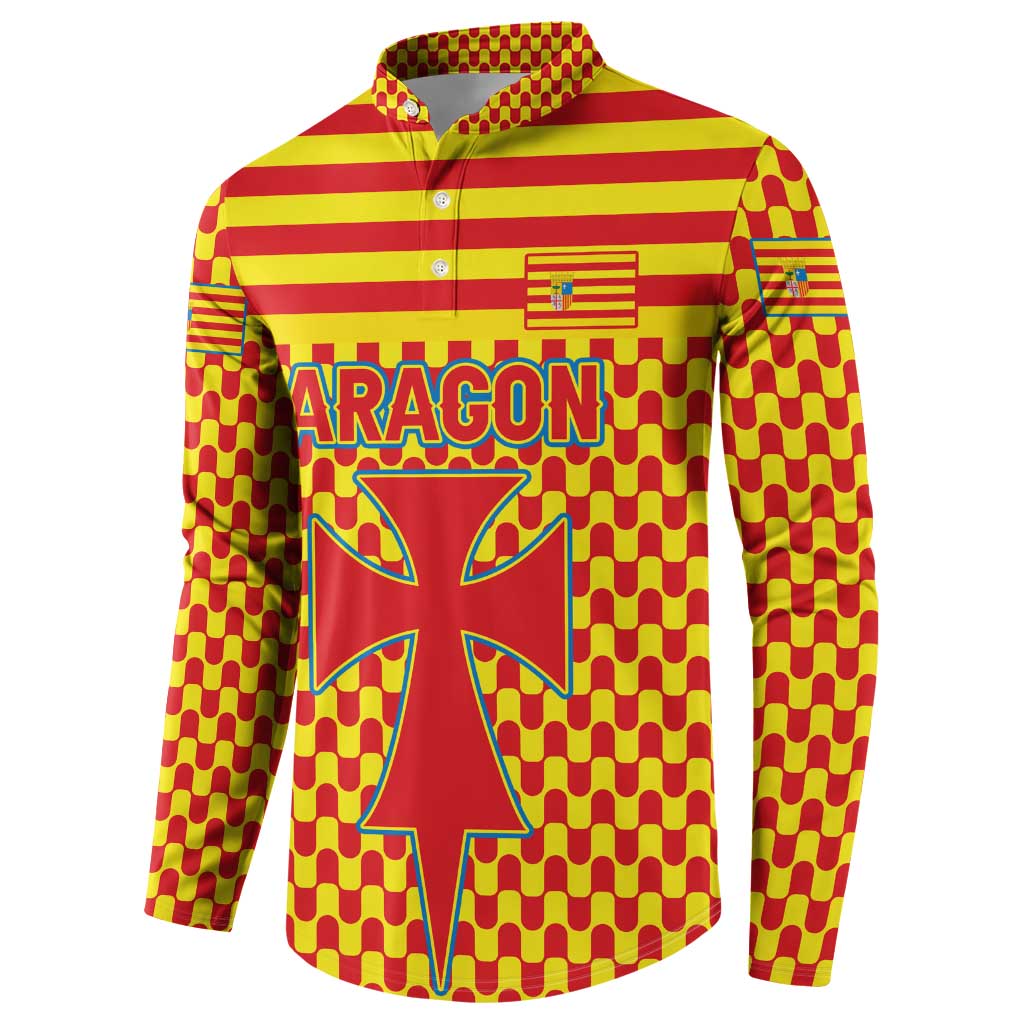 Aragon Flag Button Sweatshirt Autonomous Community of Spain - Wonder Print Shop