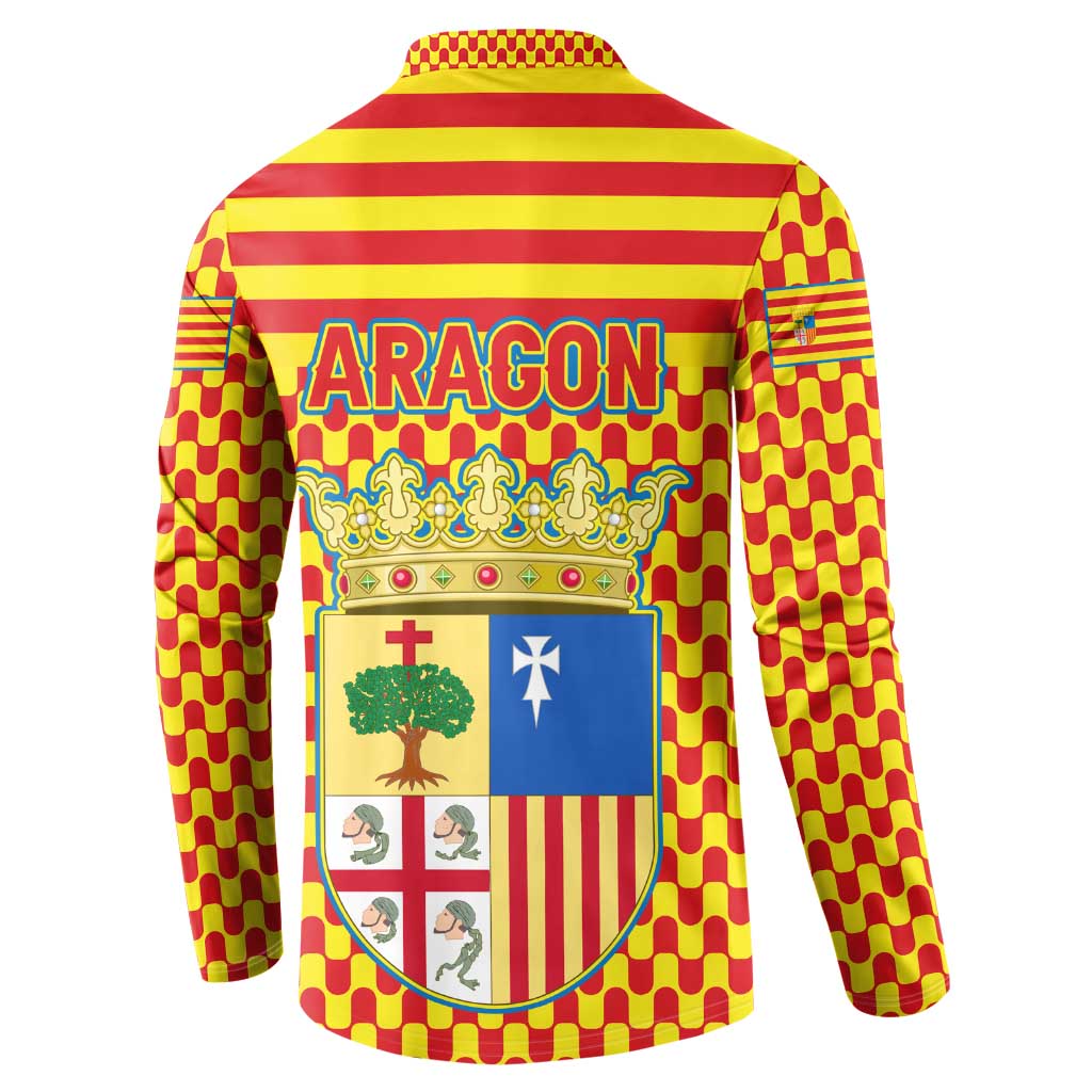 Aragon Flag Button Sweatshirt Autonomous Community of Spain - Wonder Print Shop