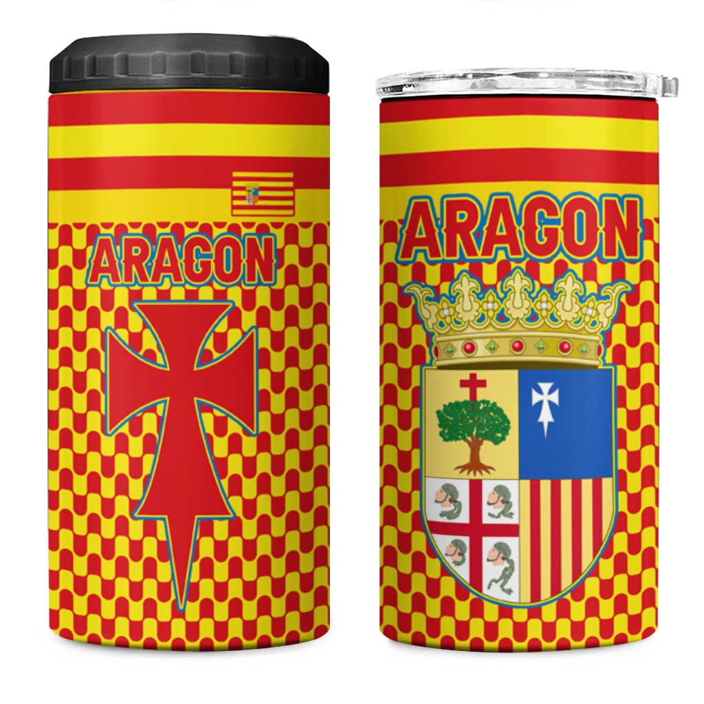 Aragon Flag 4 in 1 Can Cooler Tumbler Autonomous Community of Spain - Wonder Print Shop