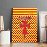 Aragon Flag Canvas Wall Art Autonomous Community of Spain - Wonder Print Shop