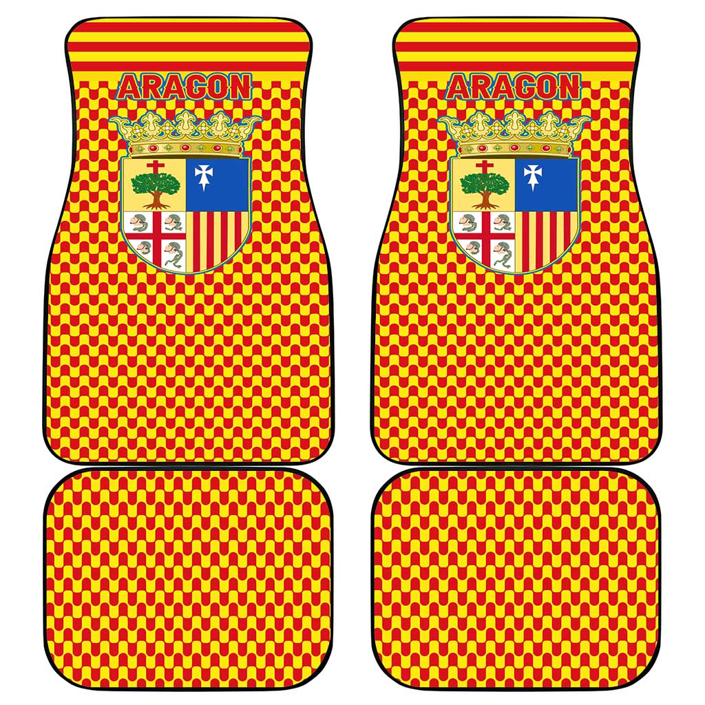 Aragon Flag Car Mats Autonomous Community of Spain - Wonder Print Shop