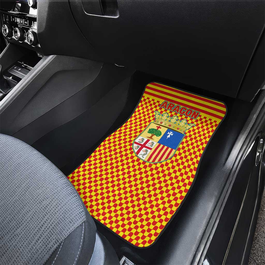 Aragon Flag Car Mats Autonomous Community of Spain - Wonder Print Shop