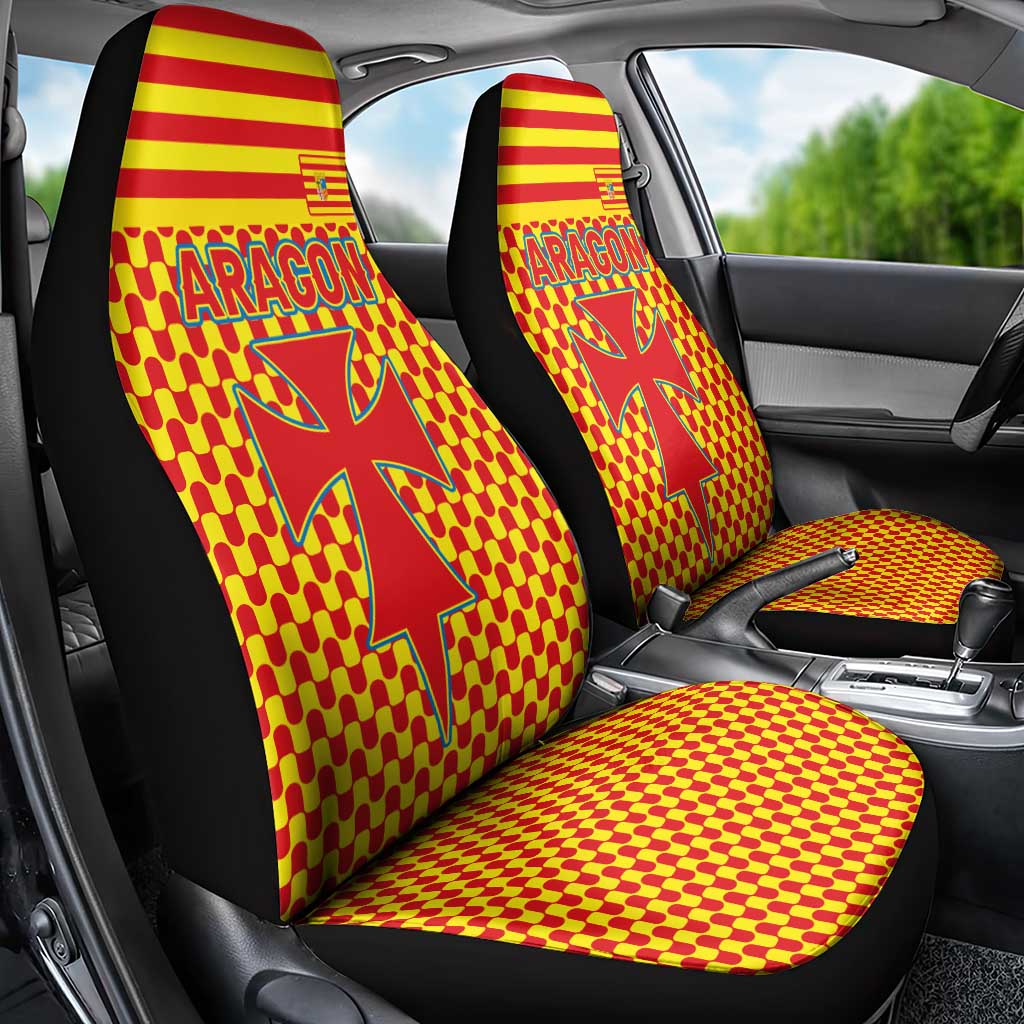 Aragon Flag Car Seat Cover Autonomous Community of Spain - Wonder Print Shop