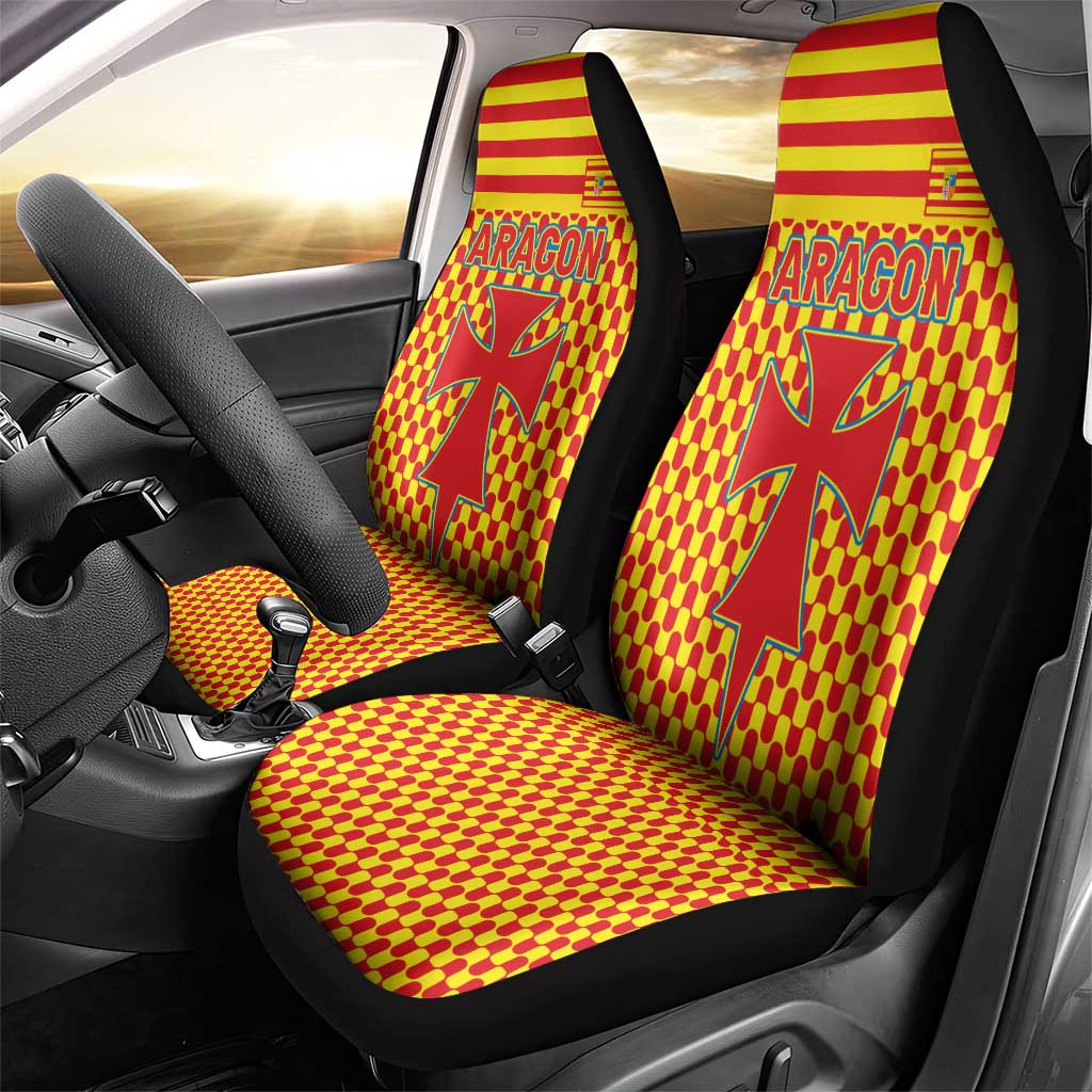 Aragon Flag Car Seat Cover Autonomous Community of Spain - Wonder Print Shop