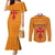 Aragon Flag Couples Matching Mermaid Dress and Long Sleeve Button Shirt Autonomous Community of Spain - Wonder Print Shop