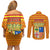 Aragon Flag Couples Matching Off Shoulder Short Dress and Long Sleeve Button Shirt Autonomous Community of Spain - Wonder Print Shop