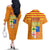Aragon Flag Couples Matching Off The Shoulder Long Sleeve Dress and Hawaiian Shirt Autonomous Community of Spain - Wonder Print Shop