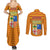 Aragon Flag Couples Matching Summer Maxi Dress and Long Sleeve Button Shirt Autonomous Community of Spain - Wonder Print Shop