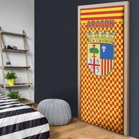 Aragon Flag Door Cover Autonomous Community of Spain - Wonder Print Shop