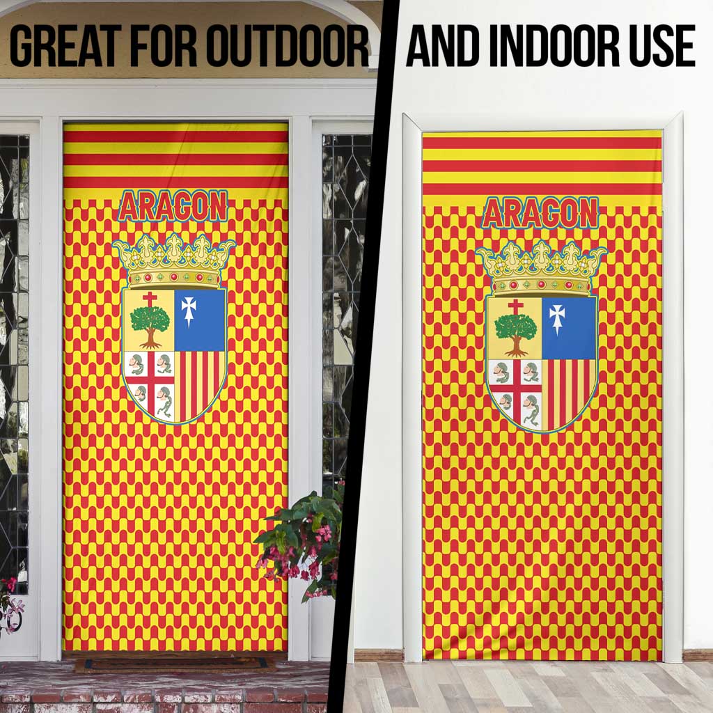 Aragon Flag Door Cover Autonomous Community of Spain - Wonder Print Shop