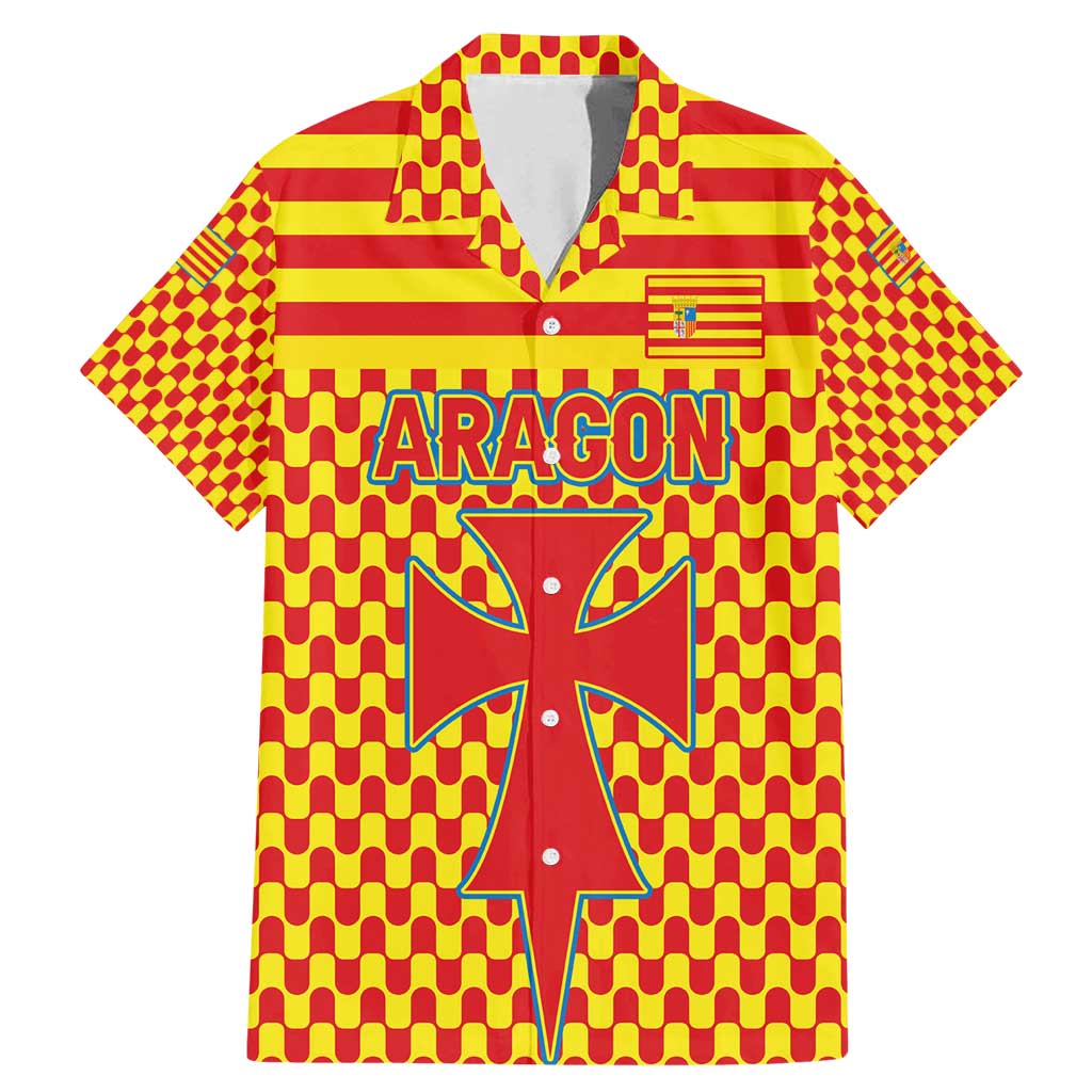 Aragon Flag Family Matching Mermaid Dress and Hawaiian Shirt Autonomous Community of Spain - Wonder Print Shop