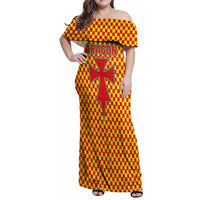 Aragon Flag Family Matching Off Shoulder Maxi Dress and Hawaiian Shirt Autonomous Community of Spain - Wonder Print Shop