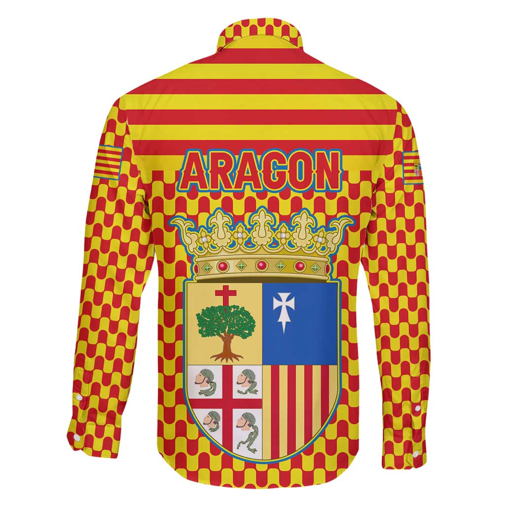 Aragon Flag Family Matching Short Sleeve Bodycon Dress and Hawaiian Shirt Autonomous Community of Spain - Wonder Print Shop