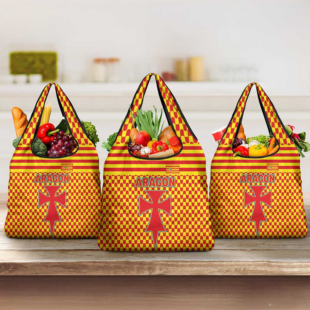 Aragon Flag Grocery Bag Autonomous Community of Spain - Wonder Print Shop