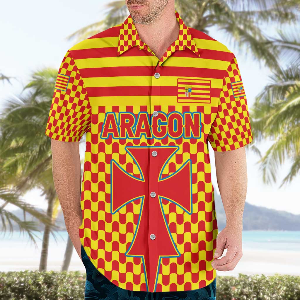 Aragon Flag Hawaiian Shirt Autonomous Community of Spain - Wonder Print Shop