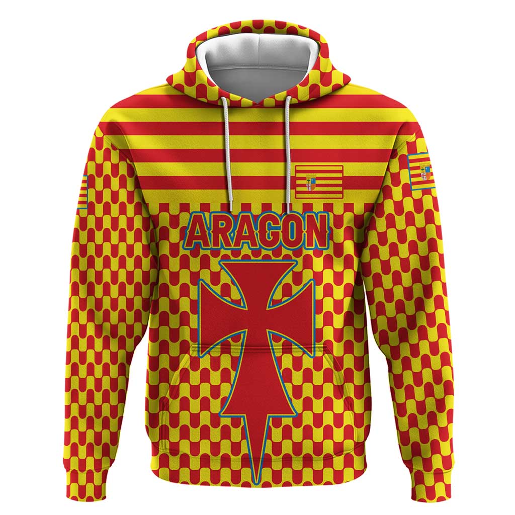 Aragon Flag Hoodie Autonomous Community of Spain - Wonder Print Shop