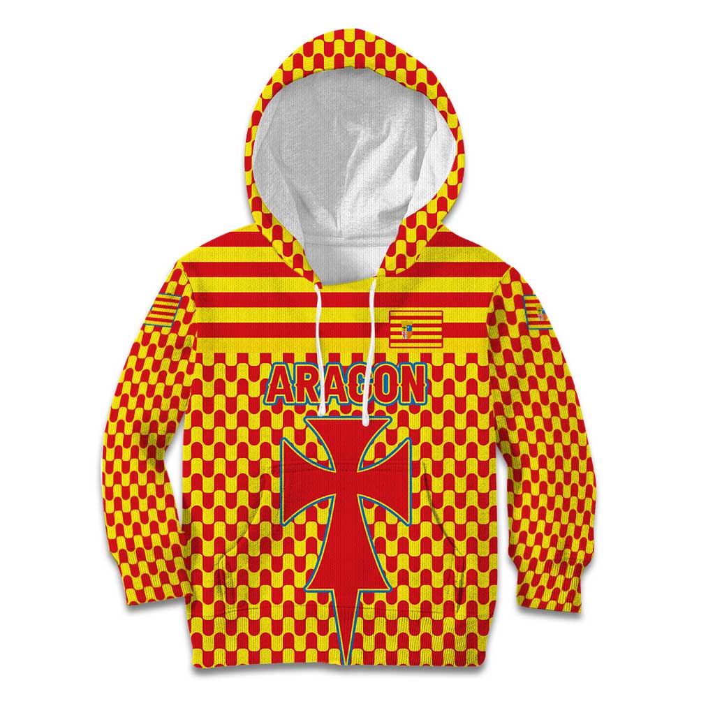 Aragon Flag Kid Hoodie Autonomous Community of Spain - Wonder Print Shop